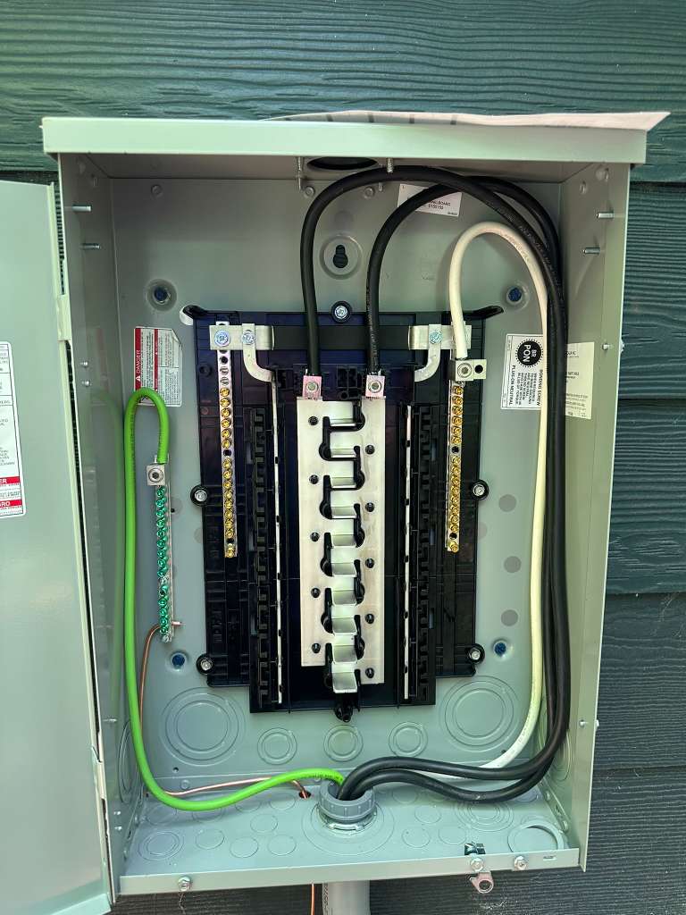 Electrical panel install with labelled breakers